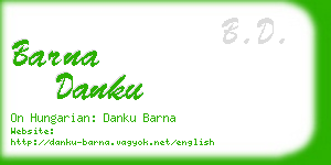 barna danku business card